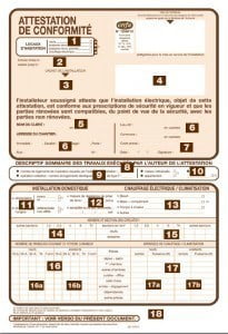 Attestation de conformite electrique Consuel