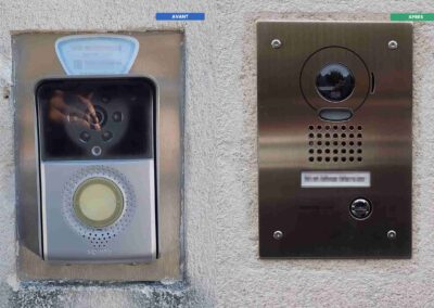 Remplacement d'une platine de rue Somfy par une platine Aiphone JO-DVF encastrée